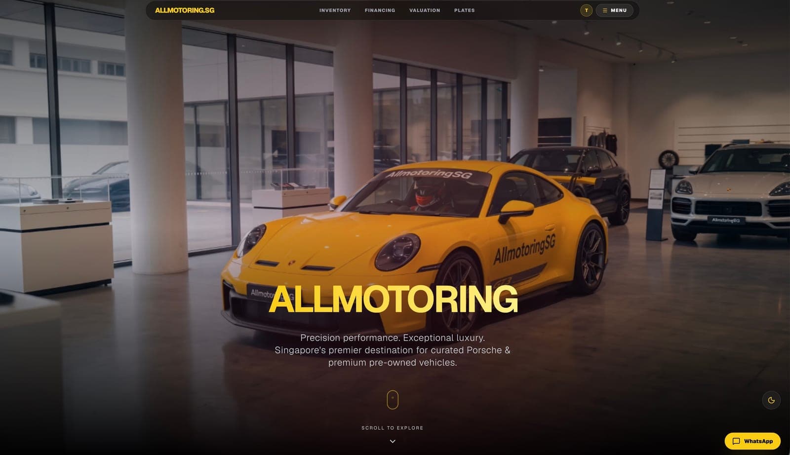 AllMotoring — the site's opening screen